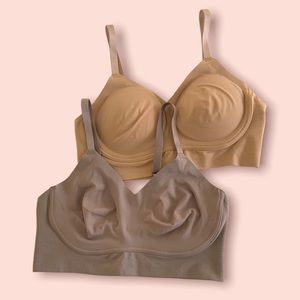 (2) TRUE & CO True Body Triangle Adjustable Strap Soft Form Band Bra